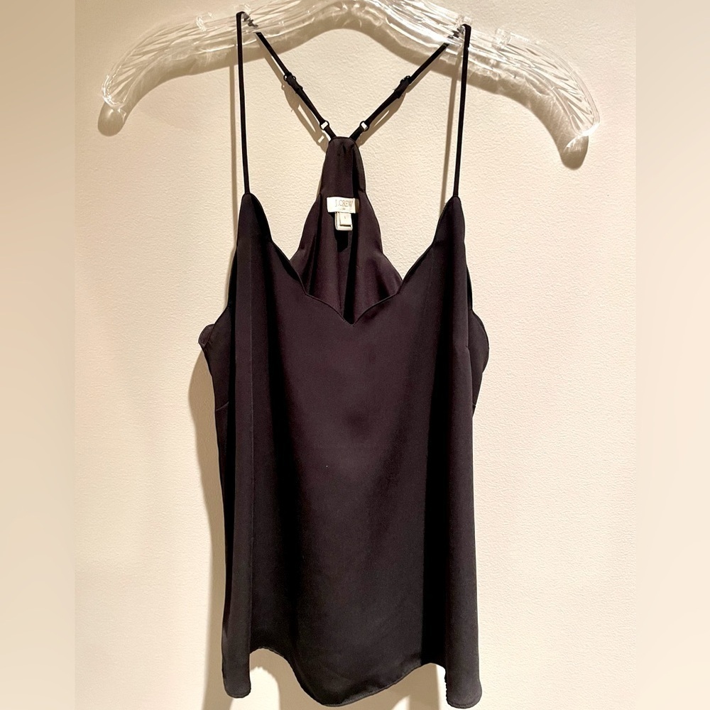 Black J. Crew Scalloped Racer Back Tank Size 4
